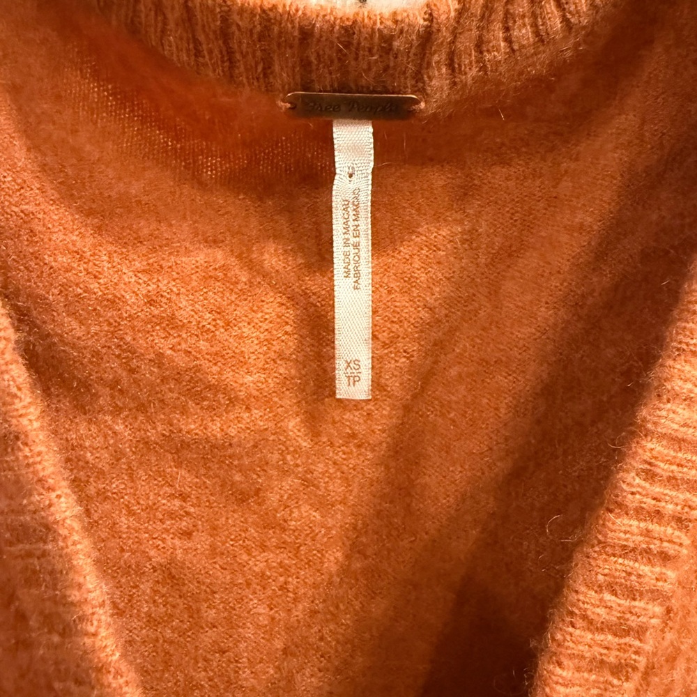 Free People Beatrice Cashmere Vest Cable Knit Button-Down - Picture 3 of 5